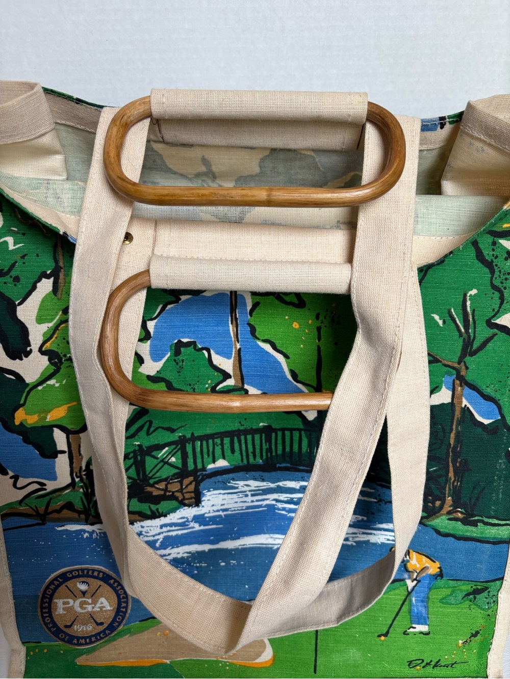 Vintage PGA Tour Canvas golf tote bag with 1916 PGA Championship logo - Picture 3 of 6